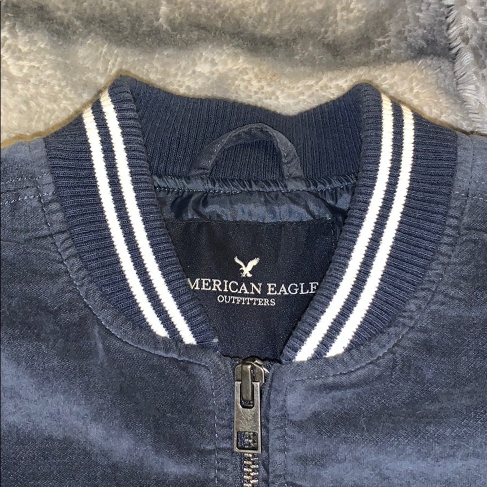 American Eagle Suede Bomber Jacket - image 7